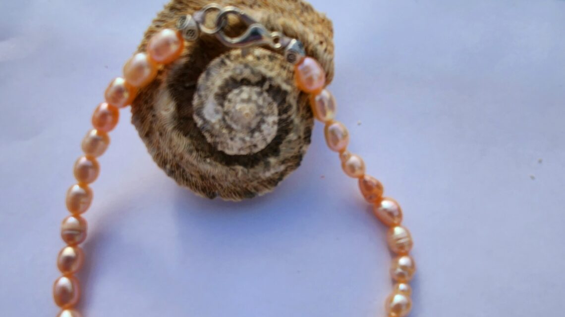 Bracelet de cheville perles orangées